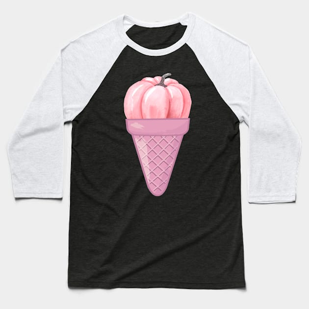 PINK PUMPKIN ICE CREAM - PRETTY PINK VEGETABLES  WITH ICE CREAM COLLECTION Baseball T-Shirt by iskybibblle